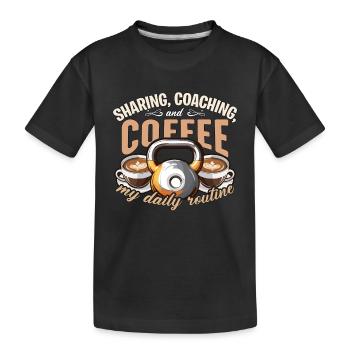 Coach de santé Coaching de partage et entraînement au café - T-shirt bio Premium Enfant - noir - Devant