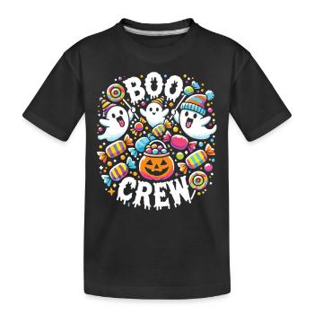 Boo Crew : Des fantômes colorés à la chasse aux bonbons - T-shirt bio Premium Enfant - noir - Devant