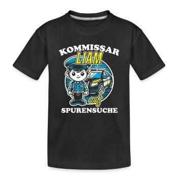 Kommissar Liam Spurensuche - Kinder Premium Bio T-Shirt - Schwarz - Vorne