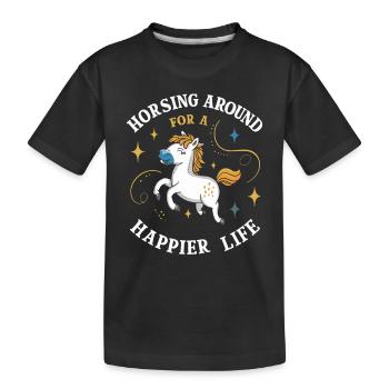 Guérison par l’équithérapie et - T-shirt bio Premium Enfant - noir - Devant