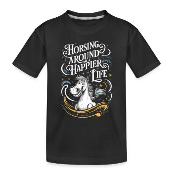 Guérison par l’équithérapie et - T-shirt bio Premium Enfant - noir - Devant