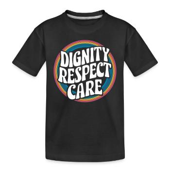 Travailleur social, Travail social, Dignité, Respect, Soins - T-shirt bio Premium Enfant - noir - Devant