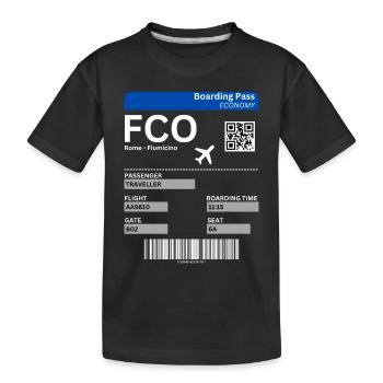 Rom Fiumicino Airport FCO Flugticket Italien Idee - Kinder Premium Bio T-Shirt - Schwarz - Vorne
