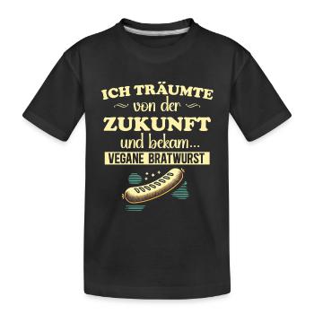 Vegane Bratwurst - Kinder Premium Bio T-Shirt - Schwarz - Vorne