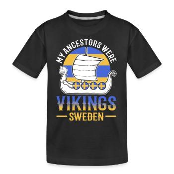 Sweden Swedish - Kids' Premium Organic T-Shirt - black - Front