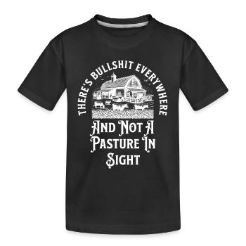 Il y a des conneries partout et pas un pâturage - T-shirt bio Premium Enfant - noir - Devant