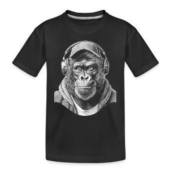 Chemise Gorilla Monkey DJ - T-shirt bio Premium Enfant - noir - Devant