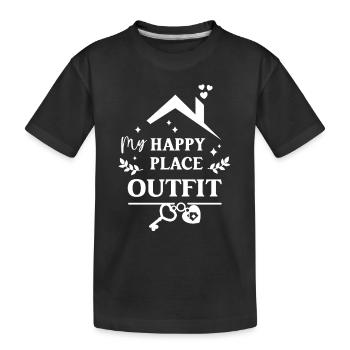 Happy Place Outfit Zuhause Einzug Umzug Wohnung - Kinder Premium Bio T-Shirt - Schwarz - Vorne
