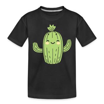 Kaktus - Kinder Premium Bio T-Shirt - Schwarz - Vorne