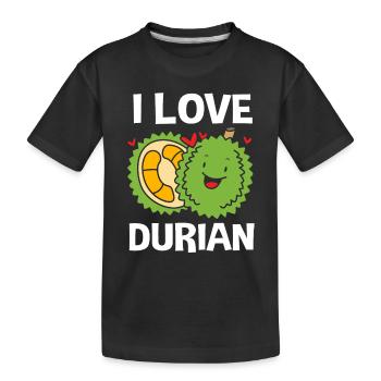 Thai Durian Frucht - Kinder Premium Bio T-Shirt - Schwarz - Vorne