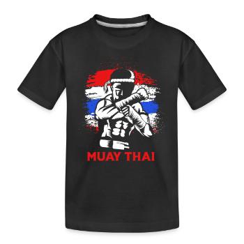 Muay Thai boxen - Kinder Premium Bio T-Shirt - Schwarz - Vorne
