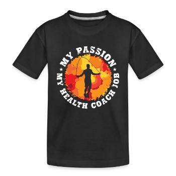 Coach de santé Ma passion Mon coaching de santé Entraînement - T-shirt bio Premium Enfant - noir - Devant