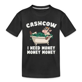 Cash Cow für einen Investor Anleger Sparer - Kinder Premium Bio T-Shirt - Schwarz - Vorne