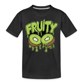 Fruchtig Orangen für einen Kiwi Liebhaber - Kinder Premium Bio T-Shirt - Schwarz - Vorne