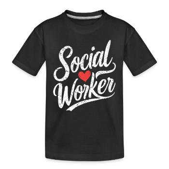 Social Worker Herz Sozialarbeit Liebe - Kinder Premium Bio T-Shirt - Schwarz - Vorne