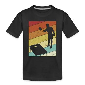 Plateaux de jeu rétro Pouf Cornhole professionnel - T-shirt bio Premium Enfant - noir - Devant