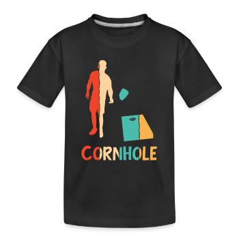 Plateaux de jeu rétro Pouf Cornhole professionnel - T-shirt bio Premium Enfant - noir - Devant