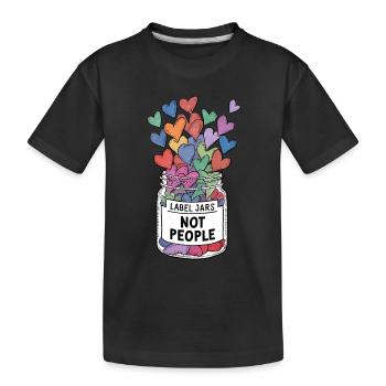 Etiketten Gläser Nicht Menschen Herz Glas - Kinder Premium Bio T-Shirt - Schwarz - Vorne