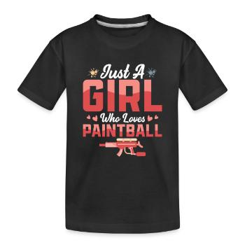 Juste une fille qui aime le paintball Paintballer Tactic - T-shirt bio Premium Enfant - noir - Devant