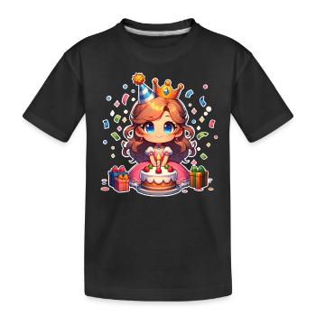 Princess Birthday Confetti - Kids' Premium Organic T-Shirt - black - Front