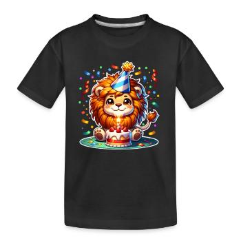 Leo Birthday Confetti - Kids' Premium Organic T-Shirt - black - Front
