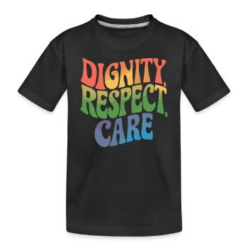 Sozialarbeiter Sozialarbeit Würde, Respekt, - Kinder Premium Bio T-Shirt - Schwarz - Vorne