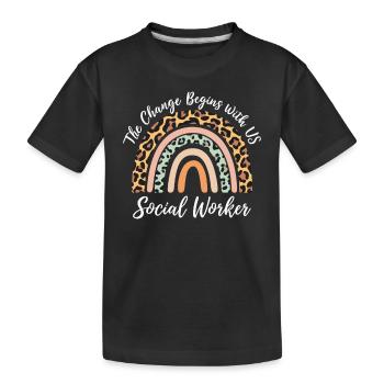 Der Wandel Beginnt Mit Uns Sozialarbeiter - Kinder Premium Bio T-Shirt - Schwarz - Vorne
