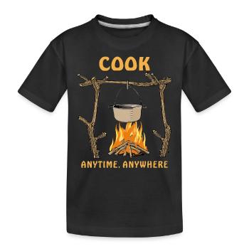 CUISINEZ AU FOYER N’IMPORTE QUAND, N’IMPORTE OÙ - T-shirt bio Premium Enfant - noir - Devant