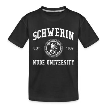 Schwerin Nude University College - Kids' Premium Organic T-Shirt - black - Front