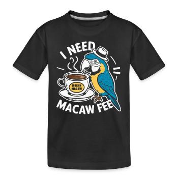 Drôle d’ara, écarlate, perroquet et café ara, - T-shirt bio Premium Enfant - noir - Devant