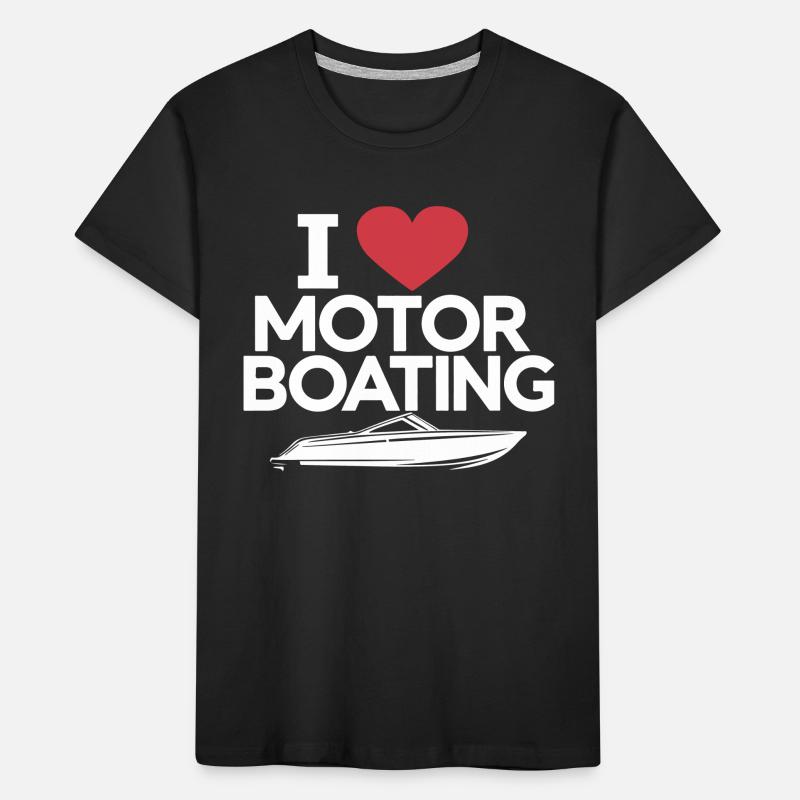 Bootsfahrer Ich liebe Motorbootfahren Lustige Schnellboot Männer Kinder Premium Bio T-Shirt