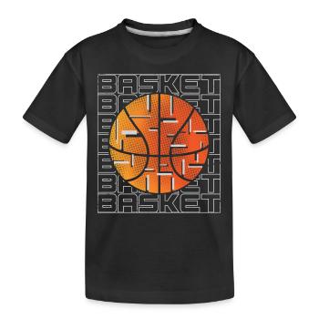 Basketball Basketballer - Kinder Premium Bio T-Shirt - Schwarz - Vorne