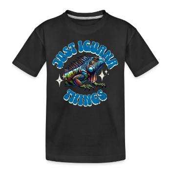 Iguana - Kids' Premium Organic T-Shirt - black - Front