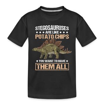 Cadeau de dinosaure Stegosaurus Dinos - T-shirt bio Premium Enfant - noir - Devant