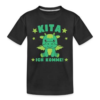 Kita J’arrive Kita Enfant Dragon - T-shirt bio Premium Enfant - noir - Devant