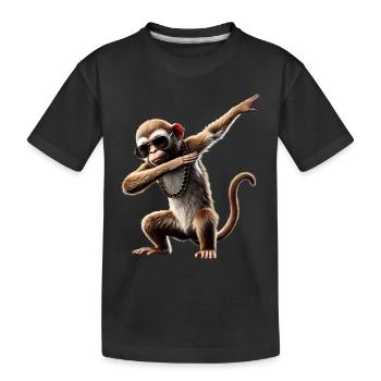 Drôle Dabbing Singe Primates Amoureux des animaux Dab - T-shirt bio Premium Enfant - noir - Devant