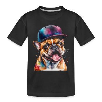 Bouledogue Français Snapback Cap Frenchie Dog - T-shirt bio Premium Enfant - noir - Devant