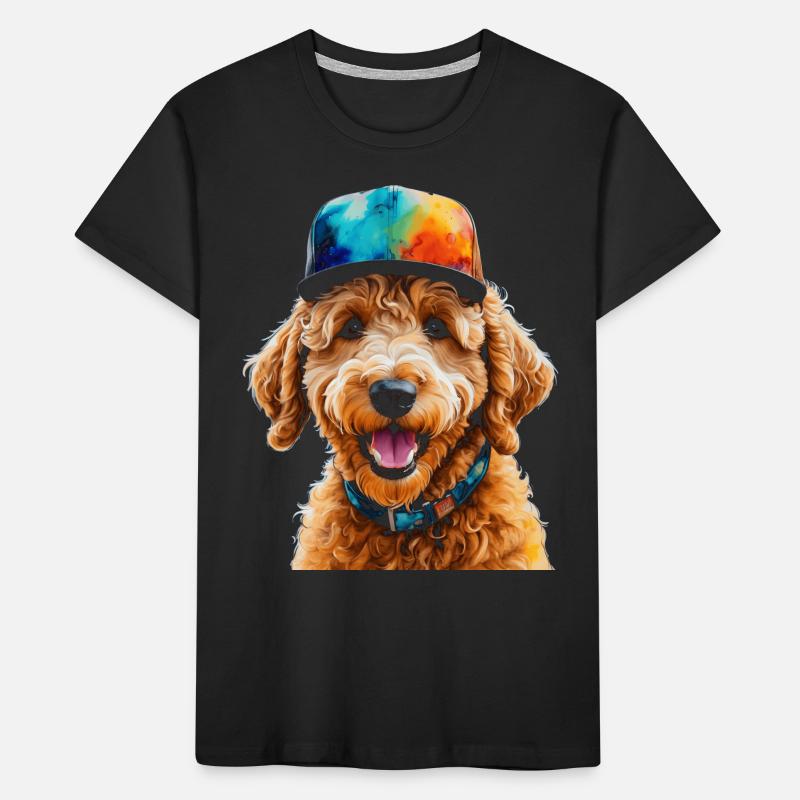 Goldendoodle Snapback Cap Hund Tier Design Print Kinder Premium Bio T-Shirt