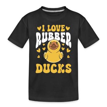Quietscheentchen Quietscheente Gummiente - Kinder Premium Bio T-Shirt - Schwarz - Vorne
