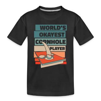 World’s Okayest Cornhole Player Plateaux de jeu - T-shirt bio Premium Enfant - noir - Devant