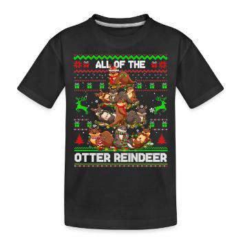 All Of The Otters Reindeer Ugly Sweater Otter Xmas - Kinder Premium Bio T-Shirt - Schwarz - Vorne