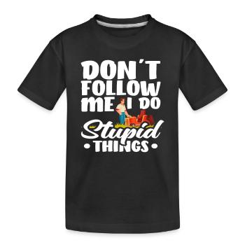 Landscaper Don't Follow Me - Kids' Premium Organic T-Shirt - black - Front