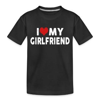 Vintage J’aime ma copine Gf I Heart - T-shirt bio Premium Enfant - noir - Devant