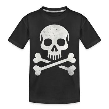 Skull Crossbones Skeleton Pirate - Kids' Premium Organic T-Shirt - black - Front