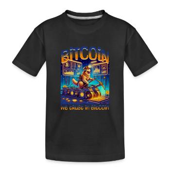 Bitcoin Kryptowährung BTC Satoshi Nakamoto - Kinder Premium Bio T-Shirt - Schwarz - Vorne