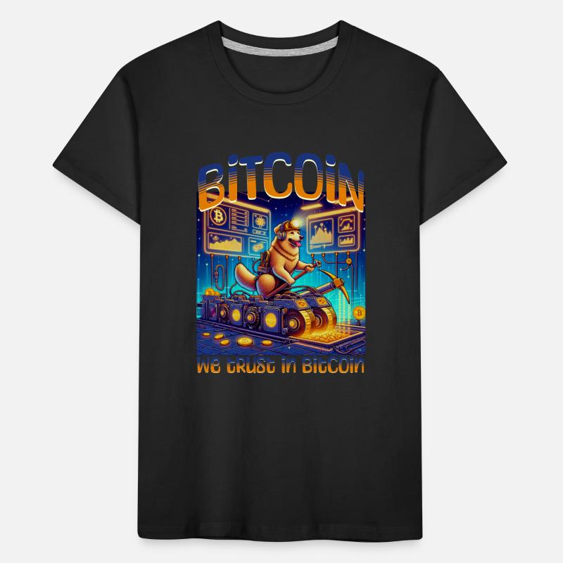 Bitcoin Cryptocurrency BTC Satoshi Nakamoto Kids' Premium Organic T-Shirt