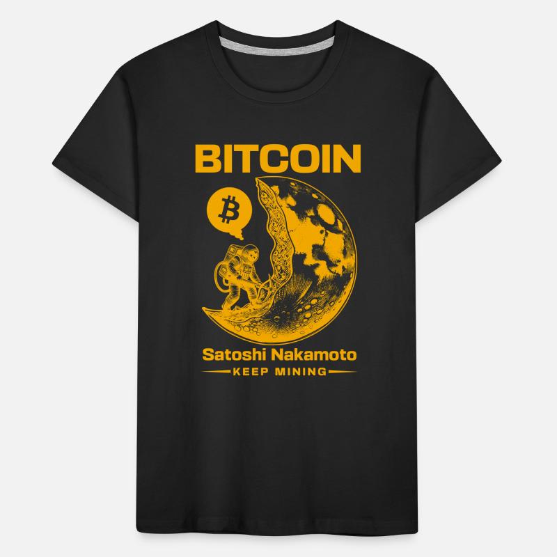 Bitcoin Kryptowährung BTC Satoshi Nakamoto Kinder Premium Bio T-Shirt
