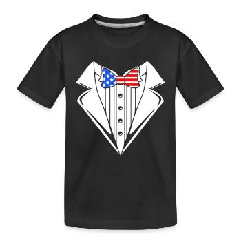 Vierter Juli Nationalfarben Nationalfeiertag USA - Kinder Premium Bio T-Shirt - Schwarz - Vorne