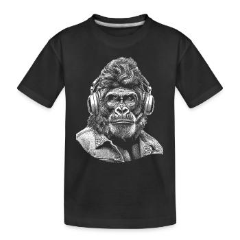 T-shirt gorille hard rock pour les vrais fans - T-shirt bio Premium Enfant - noir - Devant