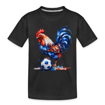 Coq Football Coloré France Animal Design Imprimer - T-shirt bio Premium Enfant - noir - Devant